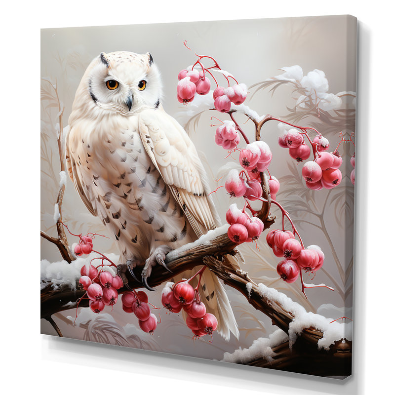 Owl Winter Scene Wall Art Hunting Decoration Hardwood Frame 17x21 Wildlife Print 5 Mat Colors 4 Custom Moldings 17